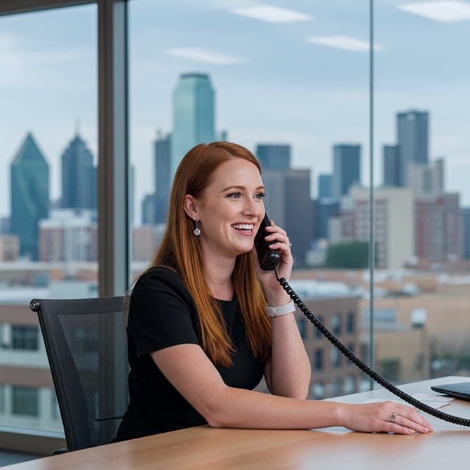 Advisor-1 Lady talking on phone